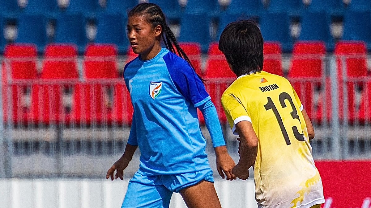 X/Indian Football : India U-19 women maul Bhutan U19 by 8-0 to book a place in the final against Bangladesh.