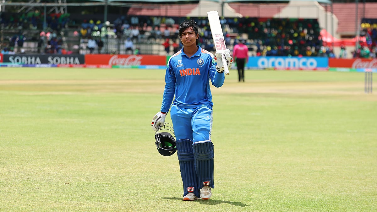 | Photo: X/BCCI : India U19s Vaibhav Sooryavanshi celebrates during the ICC Under-19 Cricket World Cup final against England U19 on February 6, 2026.