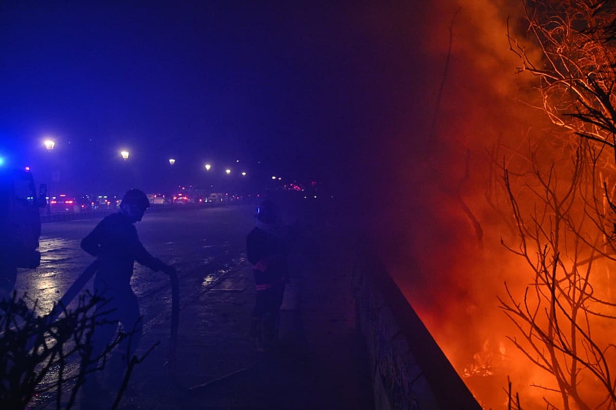 The Hindu : Fire officials said multiple fire tenders were rushed to the spot soon after the blaze was reported. 