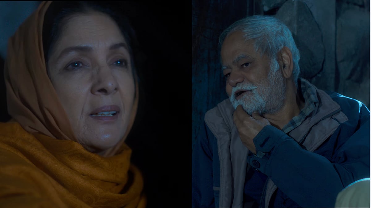 YouTube  : A Still of Sanjay Mishra and Neena Gupta From Vadh 2 