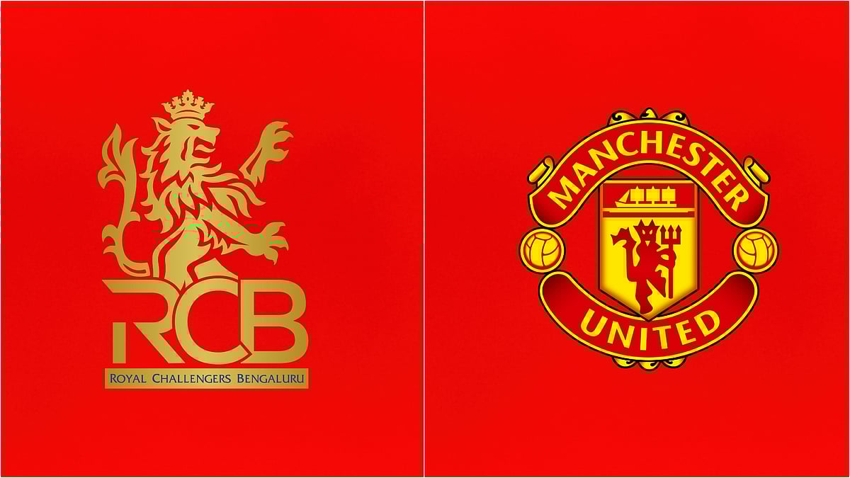 | Photo: Wikimedia Commons/Freepik : Logos of Royal Challengers Bengaluru and Manchester United.