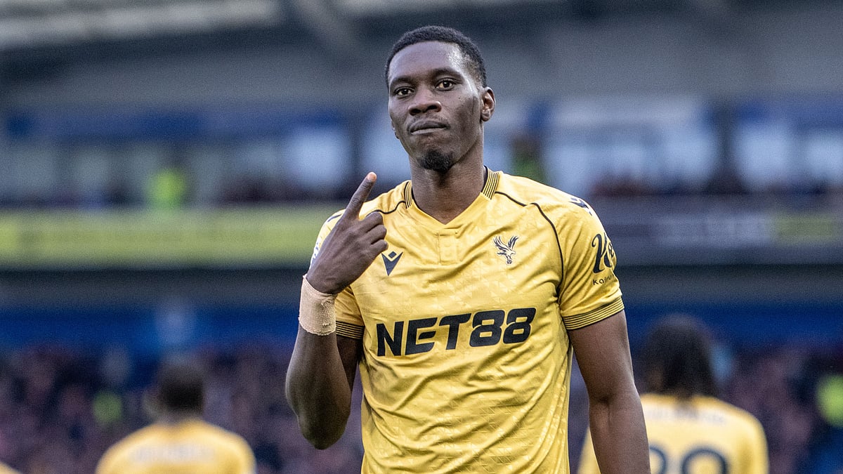 Ismaila Sarr celebrates his goal against Brighton