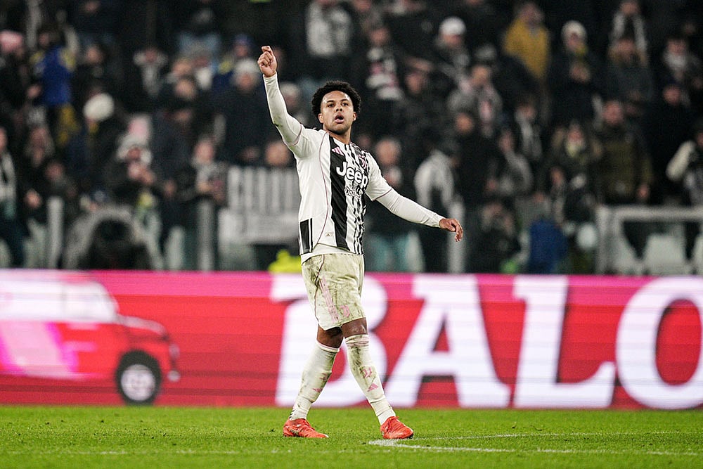 | Photo: Marco Alpozzi/LaPresse via AP : Juventus Weston McKennie celebrates after scoring a goal for his team during the Serie A soccer match between Juventus and Lazio, in Turin, Italy.