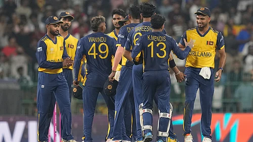 | Photo: AP/Eranga Jayawardena : Sri Lanka became the fifth team to qualify in the Super 8 after defeating Australia in match 30 of the ICC T20 World Cup 2026.