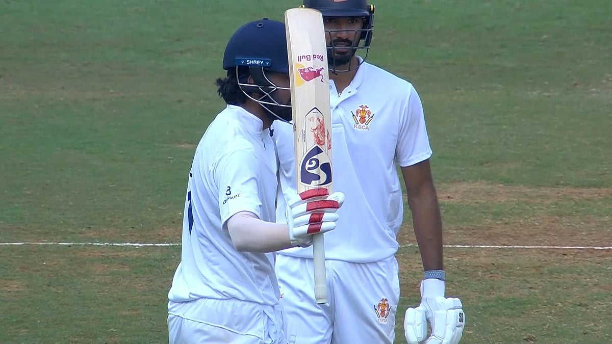 | Photo: Instagram/officialbccidomestic : Karnatakas KL Rahul celebrates his century during the Ranji Trophy quater-final match against Mumbai on February 9, 2026.