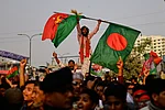 (AP Photo/Mahmud Hossain Opu) : Supporters of Bangladesh Nationalist Party (BNP) cheer during an election rally of their party Chairperson Tarique Rahman in Dhaka, Bangladesh, Sunday, Feb. 8, 2026.