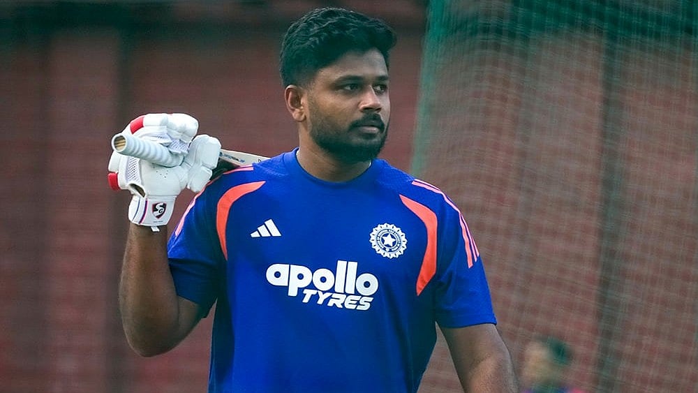 | Photo: PTI/Salman Ali : Indias Sanju Samson during a practice session ahead of an ICC Mens T20 World Cup 2026 cricket match between India and Namibia, at the Arun Jaitley Stadium, in New Delhi.