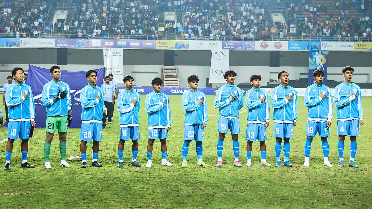 | Photo: AIFF : File photo of the India U17 football team.