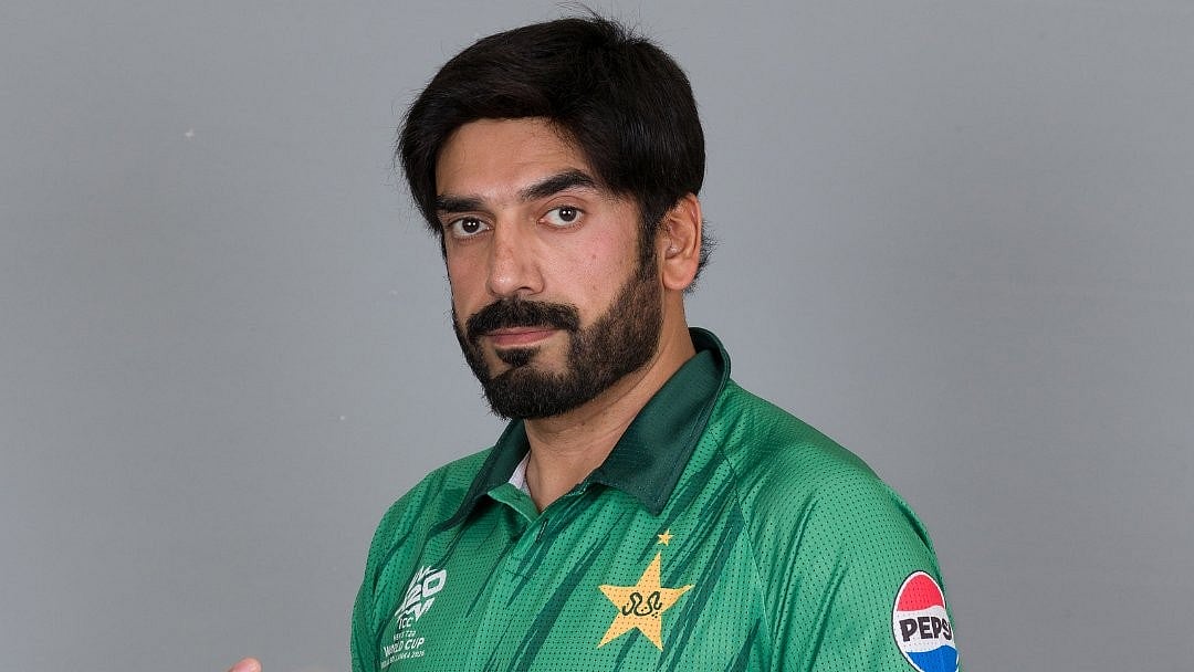 ICC/X : Usman Tariq in ICC T20 World Cup 2026 headshot for Pakistan national cricket team.