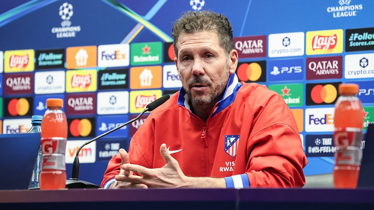 Opta : Atletico Madrid head coach Diego Simeone during a press conference