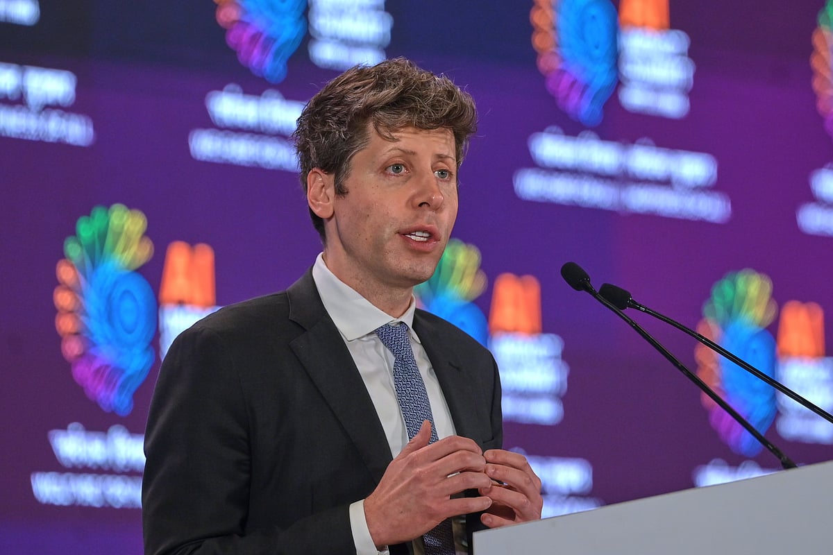 OpenAI’s CEO Sam Altman speaks at the AI Summit in New Delhi, India, Thursday, Feb. 19, 2026. (AP Photo)
