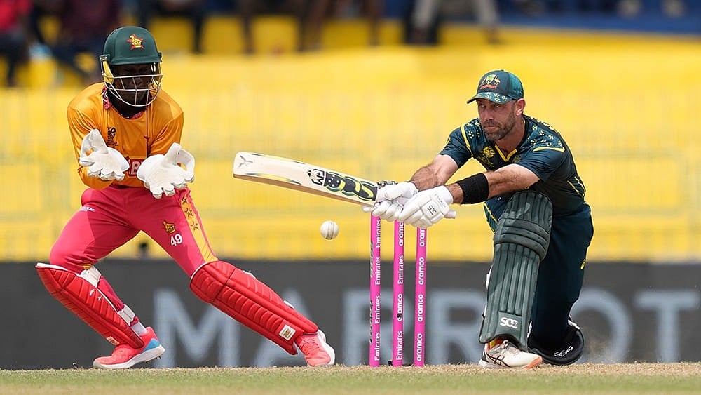 | Photo: AP/Eranga Jayawardena : Australias Glenn Maxwell plays a shot during the T20 World Cup cricket match between Australia and Zimbabwe in Colombo, Sri Lanka.