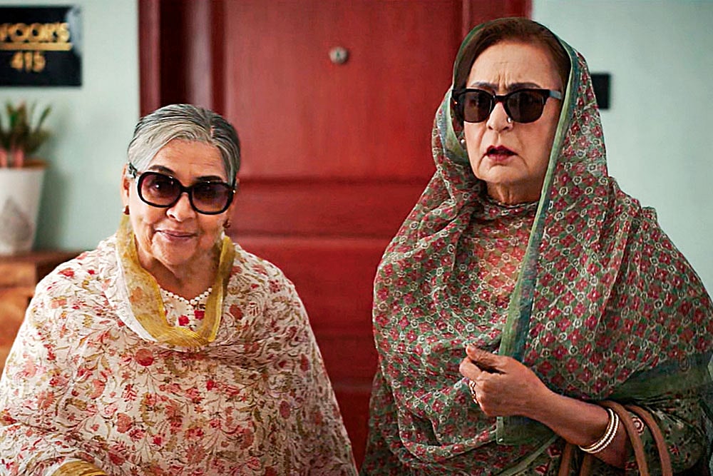 Charting a New Course: Farida Jalal (left) and Dolly Ahluwalia (right) in a scene from The Great Shamsuddin Family