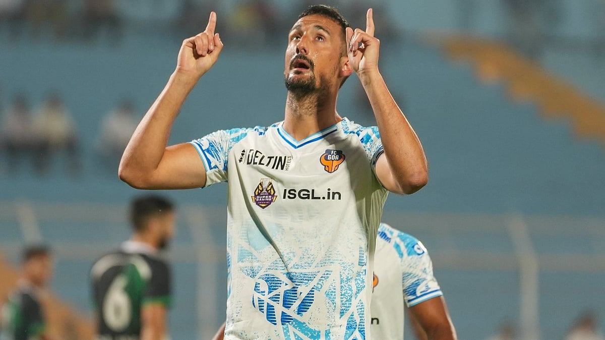 | Photo: X/FCGoaOfficial : FC Goa's Pol Moreno celebrates after scoring in the Indian Super League match against Mohammedan SC on February 20, 2026.