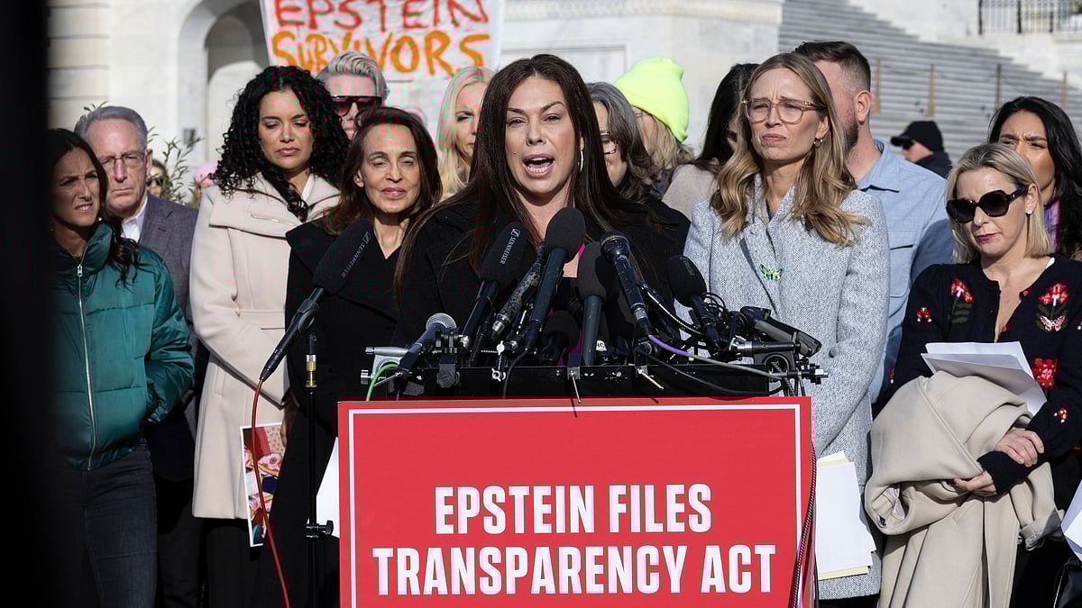 Credit: IMAGO : November 18, 2025, Washington, District Of Columbia, United States: Epstein abuse survivor Haley Robson speaks alongside lawmakers during a news conference on the Epstein Files Transparency Act outside the U.S. Capitol in Washington, D.C., on November 18, 2025. The House is expected to vote on the measure directing the Department of Justice to release all files related to the late accused sex trafficker Jeffrey Epstein