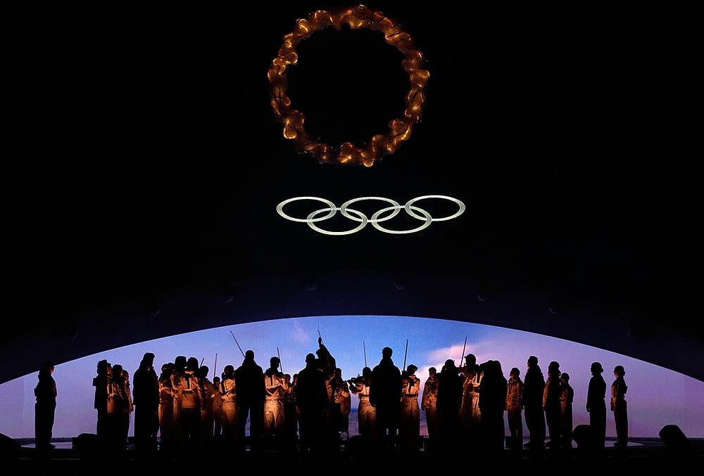 | Photo: AP/Natacha Pisarenko : Performers participate in the closing ceremony of the 2026 Winter Olympics, in Verona, Italy.