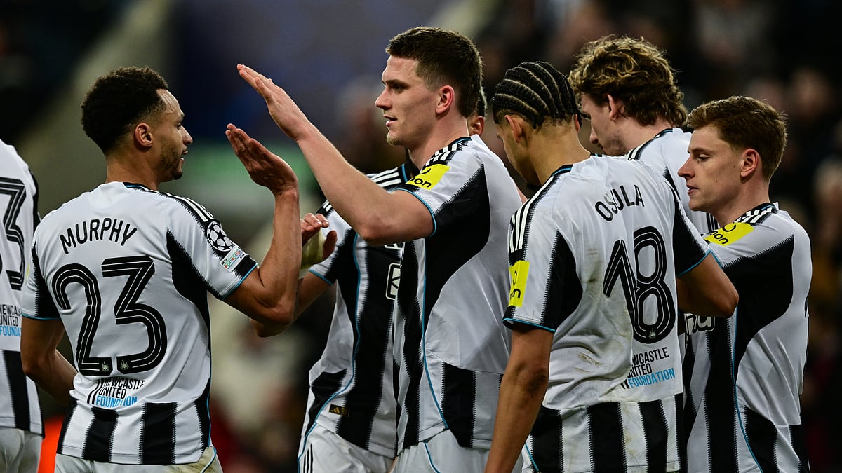 Newcastle United during their win over Qarabag