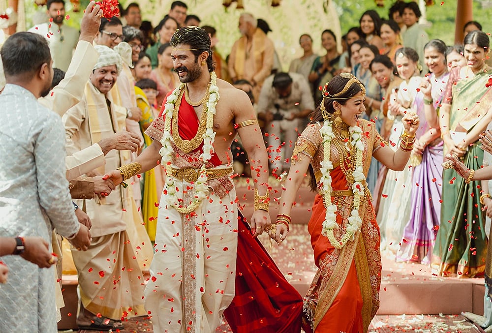 | Photo: Instagram/@thedeverakonda : Actors Rashmika Mandanna and Vijay Deverakonda during their wedding ceremony, on the outskirts of Udaipur, Rajasthan. 