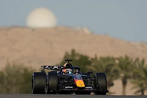 | Photo: AP/Altaf Qadri : Red Bull driver Max Verstappen of the Netherlands steers his car during a Formula One pre-season test at the Bahrain International Circuit in Sakhir, Bahrain, Feb. 11, 2026.