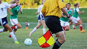 | Photo: Pexels/Noelle Otto : Representative photo of a football linesman with the offside flag.