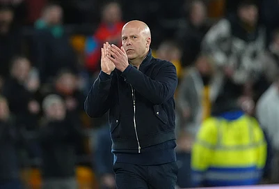 | Photo: AP/Dave Shopland : Liverpools manager Arne Slot reacts after the English Premier League soccer match between Wolverhampton Wanderers and Liverpool in Wolverhampton, England.