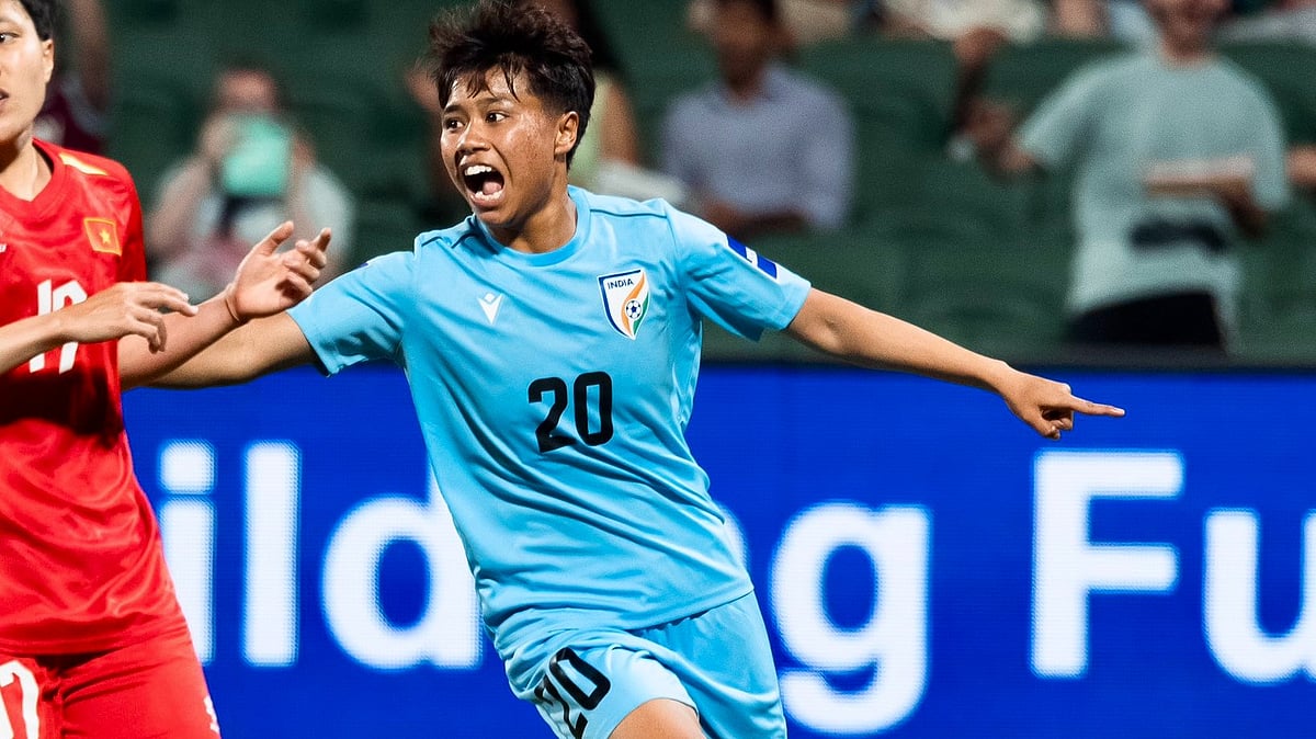 AIFF : Sanfida Nongrum scores for India at the AFC Womens Asia Cup 2026.