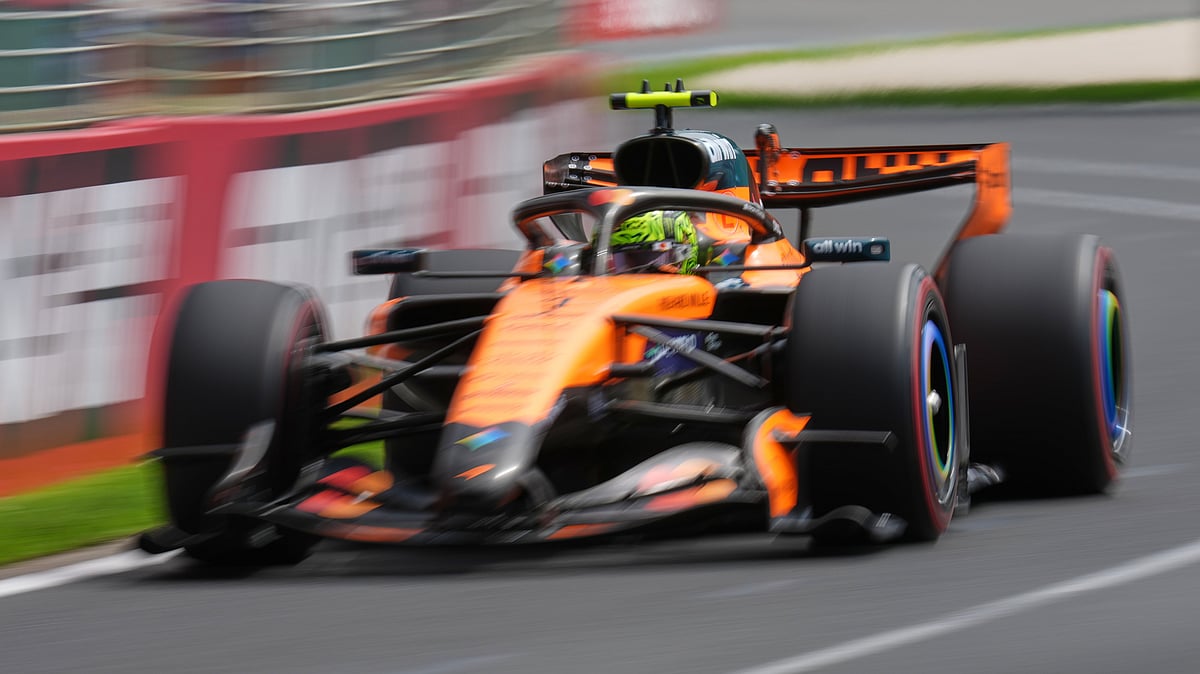 | Photo: AP/Asanka Brendon Ratnayake : McLaren driver Lando Norris of Britain steers his car during the third practice session for the Australian Formula One Grand Prix at Albert Park, in Melbourne, Australia, Saturday, March 7, 2026.
