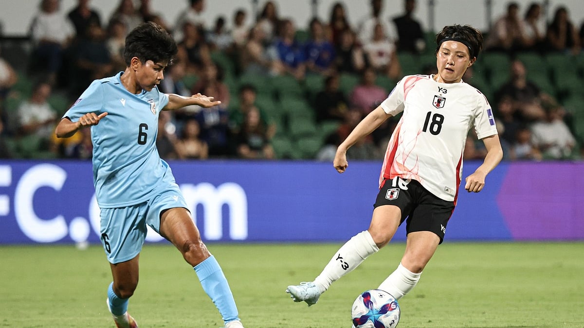 AIFF : India and Japan footballers in action at the Perth Rectangular Stadium in Perth in the AFC Women's Asian Cup 2026. 