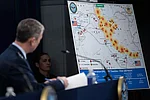 | Source: IMAGO/ZUMA Press Wire : U.S. Joint Chiefs of Staff Chair Gen. Dan Caine, points to a map showing bomb strikes on Iran during a press briefing to discuss Operation Epic Fury at the Pentagon