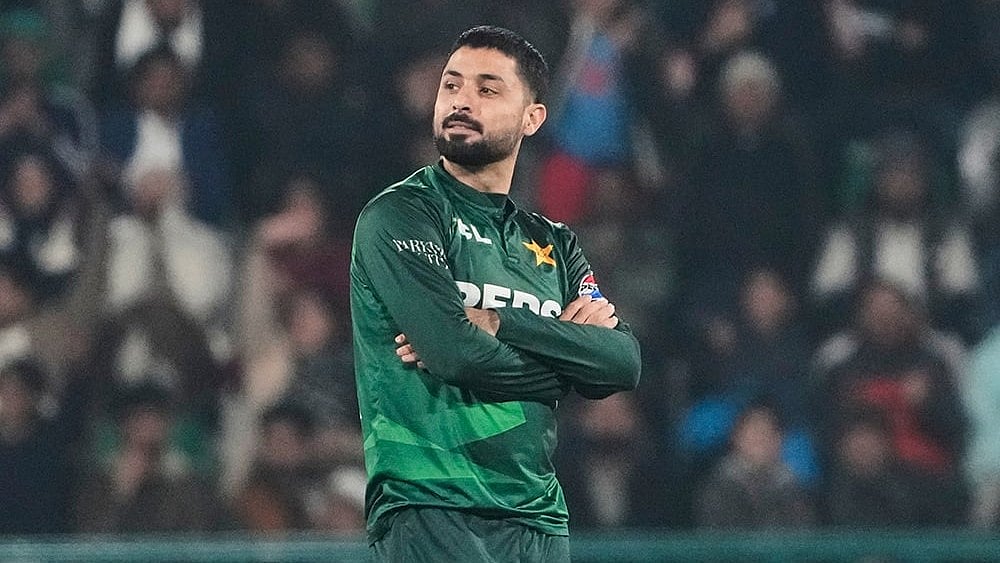 | Photo: AP/K.M. Chaudary : Pakistans Abrar Ahmed celebrates after the dismissal of Australias Josh Philippe during the first T20 cricket match between Pakistan and Australia, in Lahore, Pakistan.