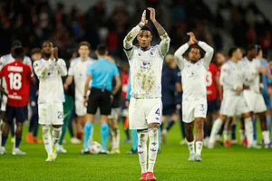 | Photo: AP/Jean-Francois Badias : Aston Villa's Ezri Konsa reacts after a first leg, round of 16 Europa League soccer match between Lille and Aston Villa in Lille, France.