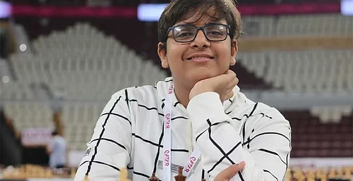 Special Arrangement : Mayank Chakraborty during an international Chess tournament