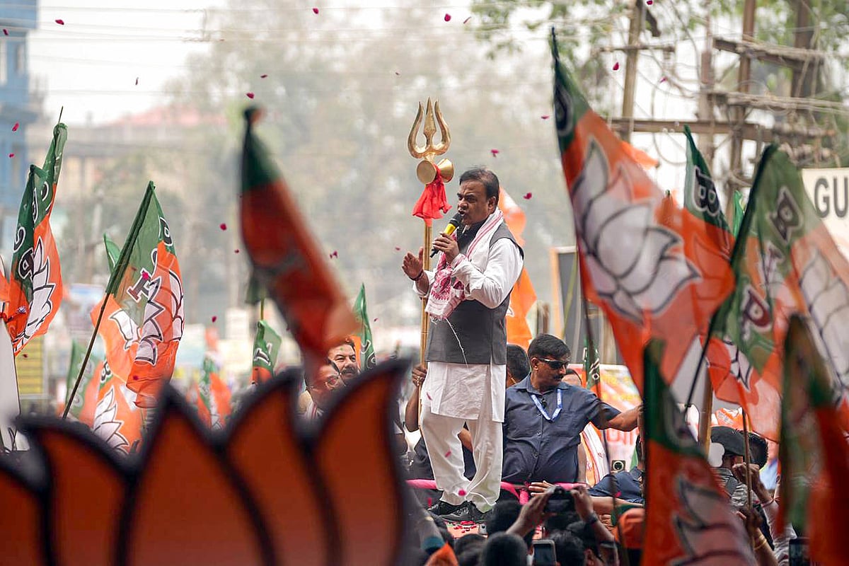 IMAGO / ANI News : Assam CM Himanta Biswa Sarma during the Jana Ashirwad Yatra ahead of upcoming assembly elections at Tihu, in Nalbari Nalbari Assam 