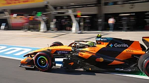 | Photo: AP/Andy Wong : McLaren driver Lando Norris of Britain steers his car during the qualifying session of the Chinese Formula One Grand Prix at the Shanghai International Circuit, in Shanghai, China, Saturday, March 14, 2026.