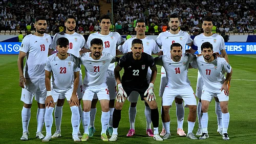 | Photo: AP/Vahid Salemi : Iran players pose for a team photo before an Asian group A qualifying soccer match against North Korea for the 2026 World Cup, June 10, 2025, at Azadi Stadium in Tehran, Iran.