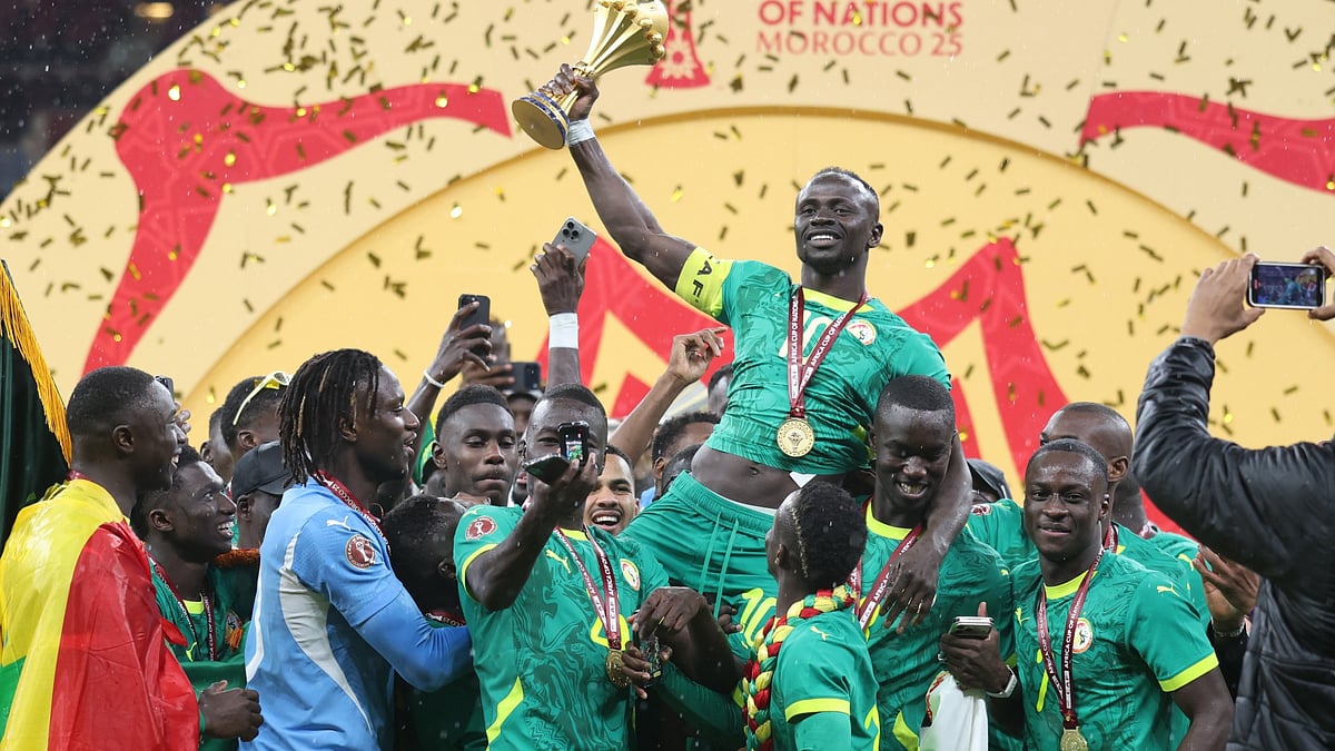 | Photo: File : Senegal captain Sadio Mane lifting the Africa Cup of Nations 2025 trophy.