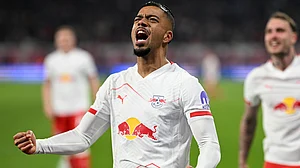 | Photo: AP/Julius Frick : 20 March 2026, Saxony, Leipzig: Soccer, Men: Bundesliga, RB Leipzig - TSG 1899 Hoffenheim, Matchday 27, Red Bull Arena. RB Leipzig's Benjamin Henrichs celebrates scoring against TSG 1899 Hoffenheim during a Bundesliga soccer match, Friday, March 20, 2026, in Leipzig, Germany.