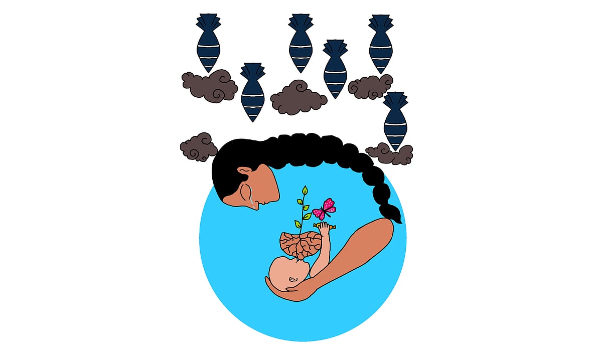 Artwork by Anupriya : Milking a Burning World |