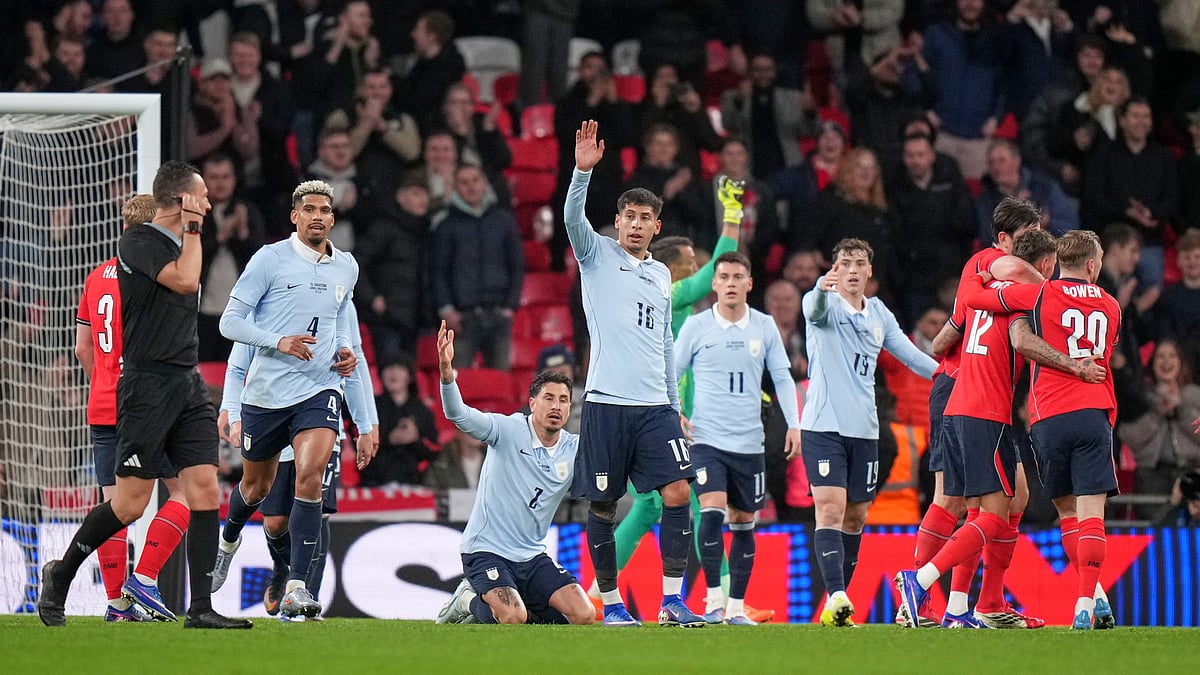 AP : England's Ben White, second right, celebrates after scoring his side's opening goal during the international friendly match.