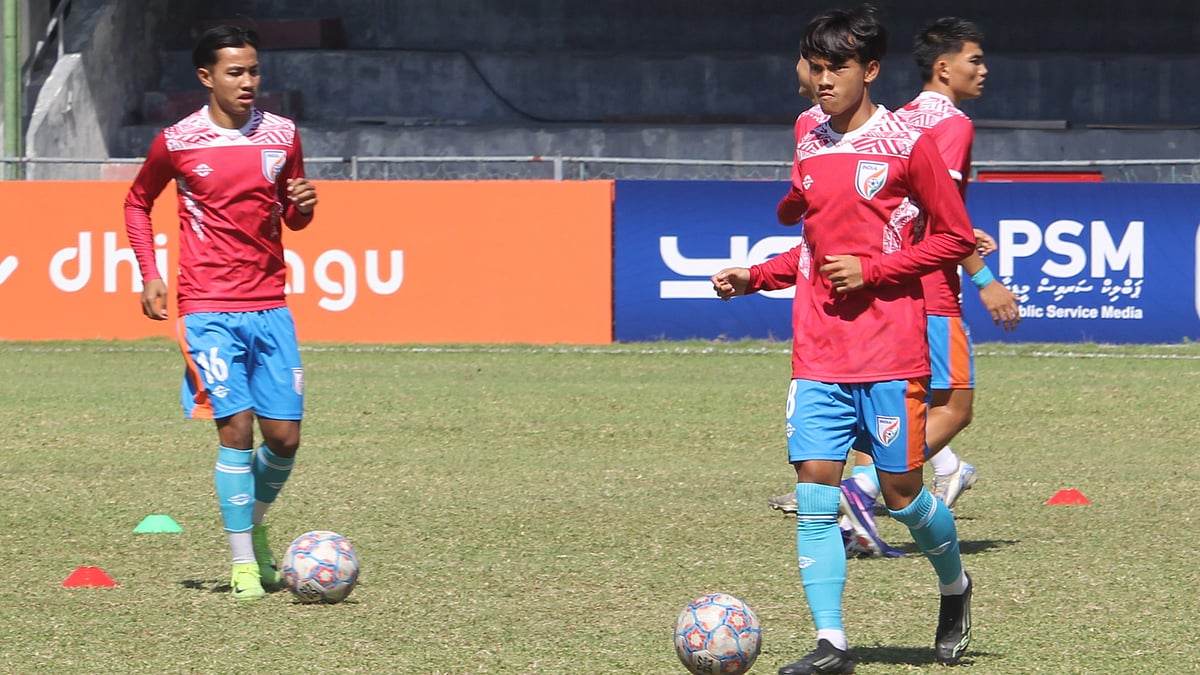 | Photo: AIFF : The India players in training ahead of their SAFF U20 Championship match against Bangladesh on March 28, 2026.