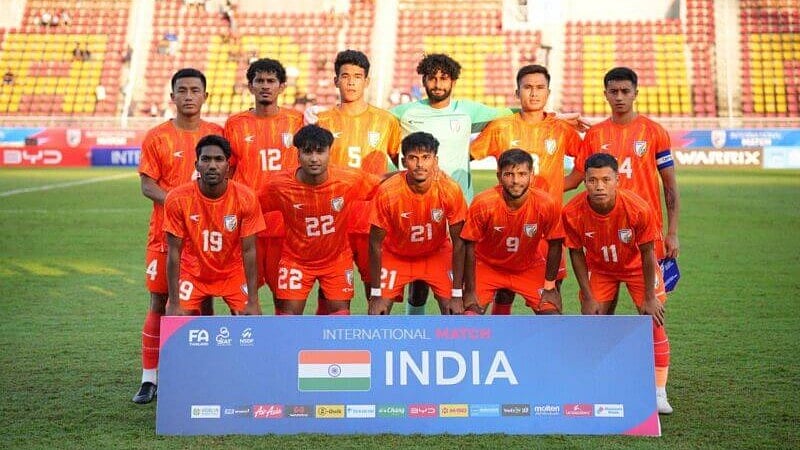 Photo: AIFF : File photo of the India U-23 men's football team.