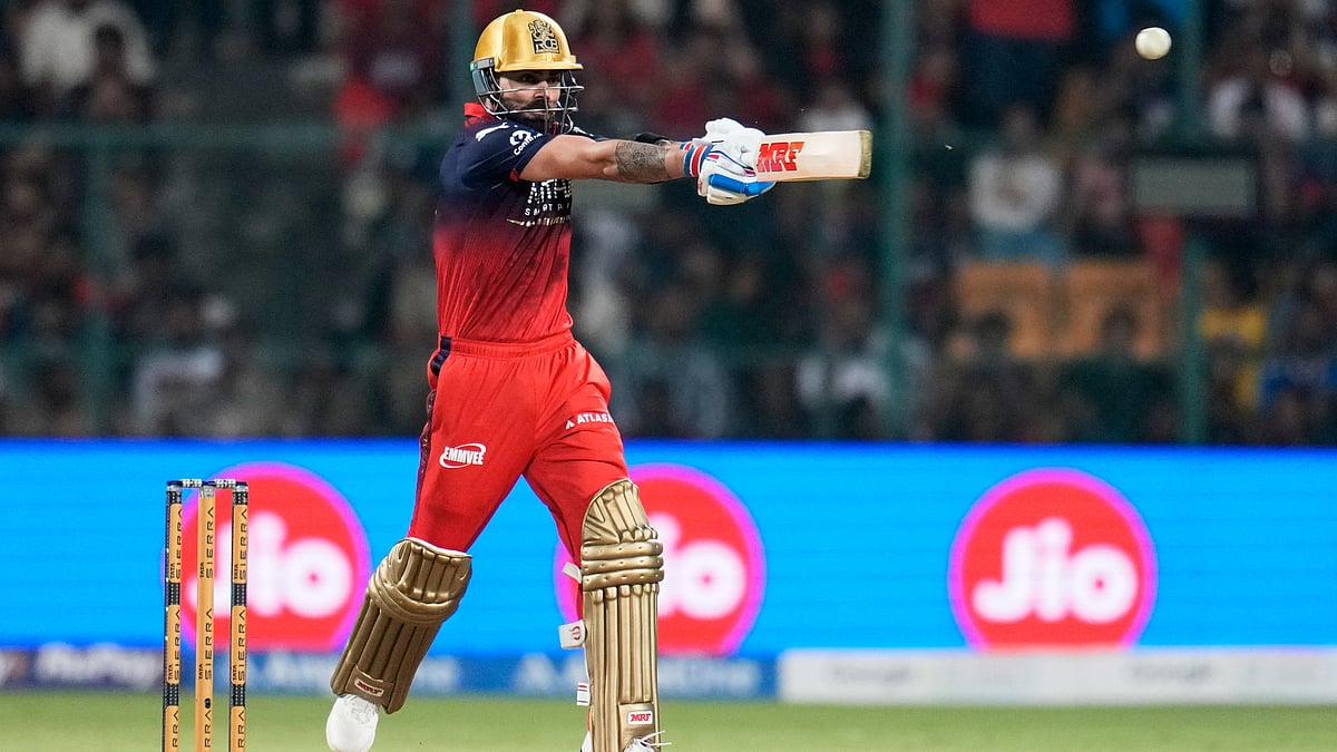 | Photo: AP/Aijaz Rahi : Royal Challengers Bengalurus Virat Kohli plays a shot during the Indian Premier League cricket match between Royal Challengers Bengaluru and Sunrisers Hyderabad in Bengaluru, India, Saturday, March 28, 2026.