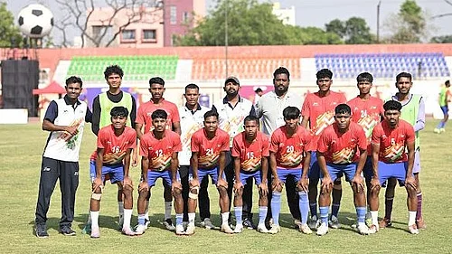 Special Arrangement : The Chhattisgarh men’s team has entered the semi-finals of Khelo India Tribal Games.