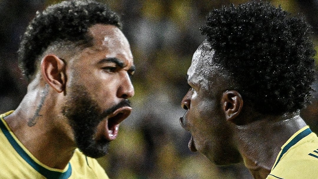 Special arrangement  : Matheus Cunha and Vini Jr celebrating Brazil's goal