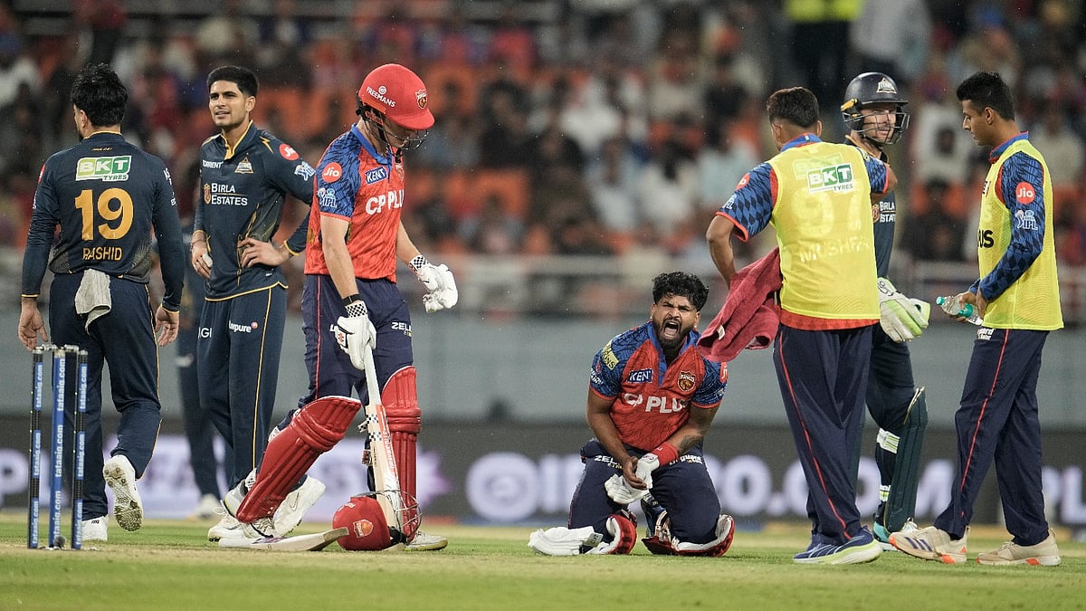 AP Photo : Punjab Kings captain Shreyas Iyer reacts after a shot hitter by Cooper Connolly during the Indian Premier League cricket match between Gujarat Titans and Punjab Kings in New Chandigarh, India, Tuesday, March 31, 2026. 