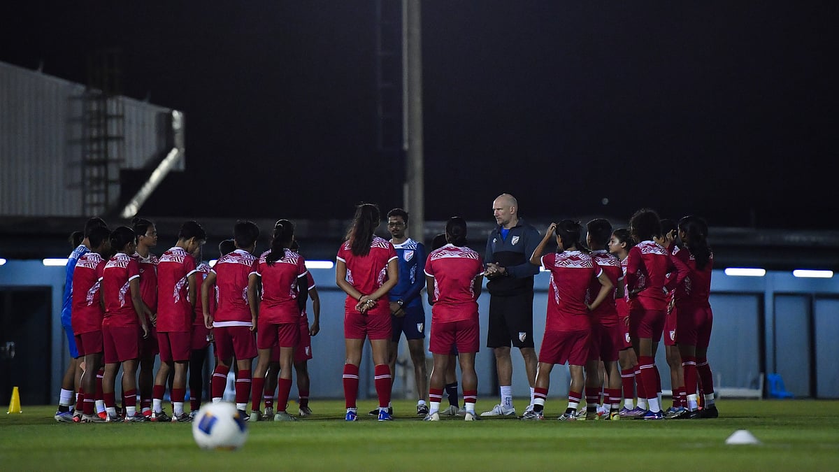 | Photo AIFF : The India U23 players in training with head coach Joakim Alexandersson ahead of the AFC U20 Women’s Asian Cup match against Japan on April 2, 2026.