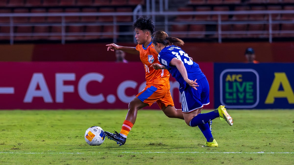 | Photo: AIFF : India's Lhingdeikim Kipgen in action against Japan during their AFC Women’s Asian Cup match on April 2, 2026.