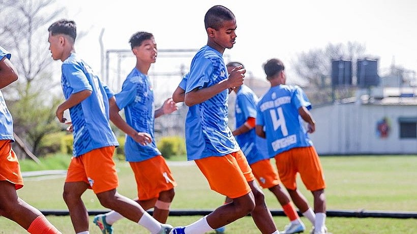 | Photo: X/minervapunjabfc : File photo of the Minerva Academy players in training.