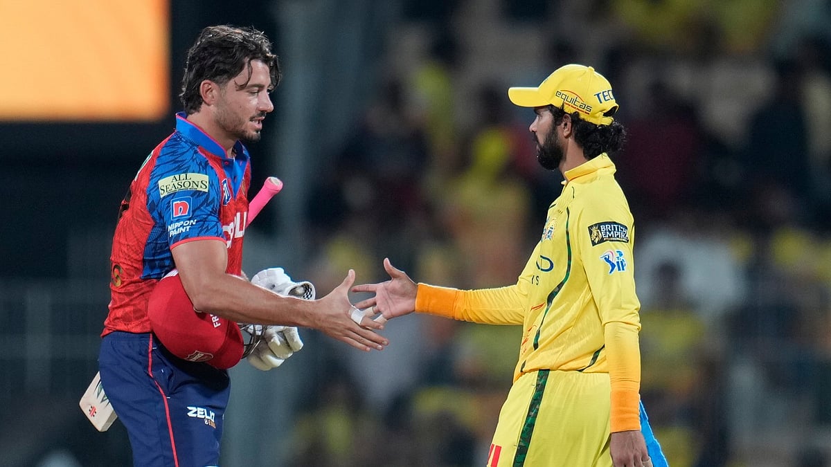 AP Photo : Punjab Kings Marcus Stoinis shakes hand with Chennai Super Kings captain Ruturaj Gaikwad after wining the Indian Premier League cricket against Chennai Super Kings and Punjab Kings in Chennai, India, Friday, April 3, 2026. 