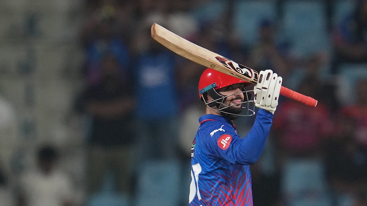 (AP Photo/Manish Swarup) : Delhi Capitals Sameer Rizvi celebrates his fifty runs during the Indian Premier League cricket match between Lucknow Super Giants and Delhi Capitals in Lucknow, India, Wednesday, April 1, 2026.